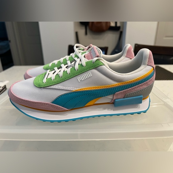 Puma Green and Pink Retro Sneakers - Picture 3 of 6